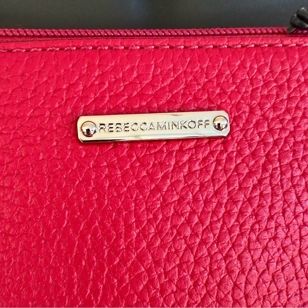 REBECCA MINKOFF Mini 5 Zip Leather Crossbody Bag in Bright Fuchsia, NEW W/ TAGS - Picture 4 of 10